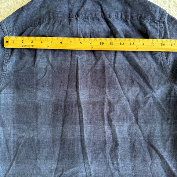 UNTUCKit Men’s Corduroy Navy Plaid Long-Sleeve Button-Down Shirt Medium Slim Fit - Picture 8 of 10